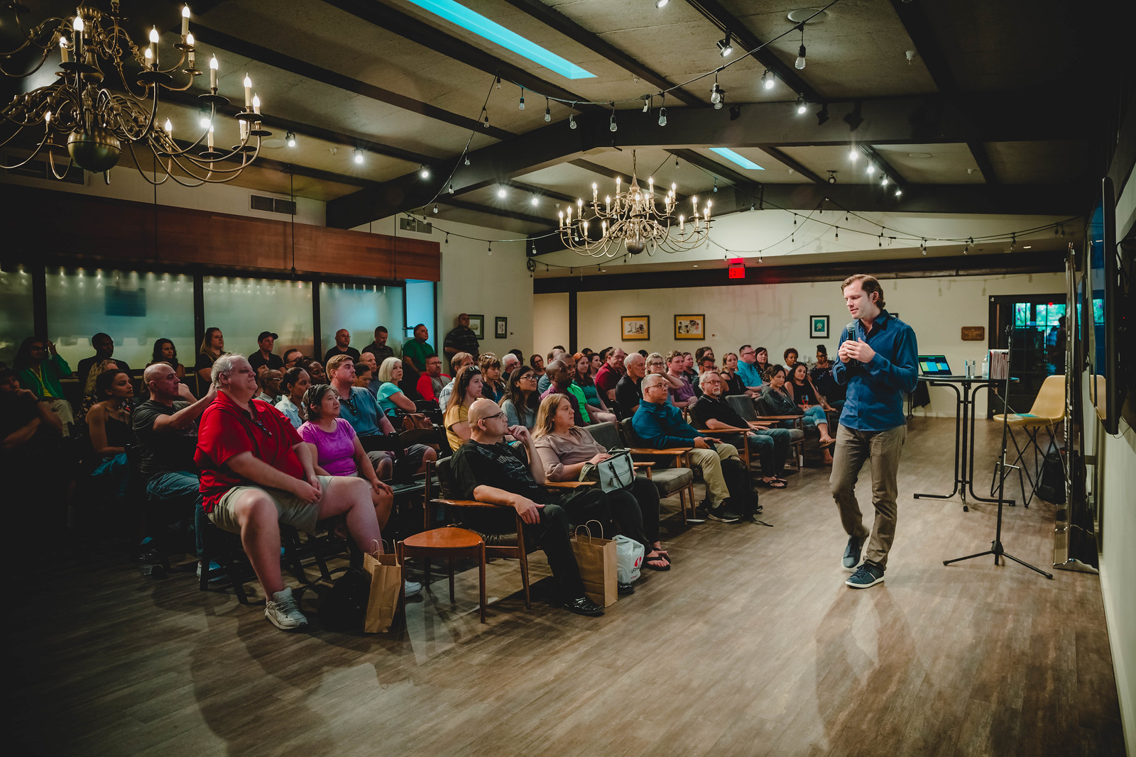 Chris Guillebeau speaking at an event